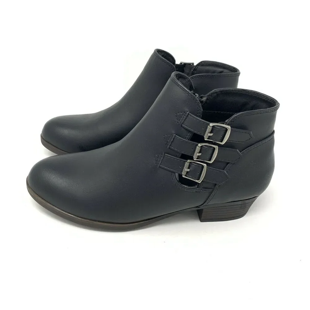 Sugar Tikki Dress Block Heel Ankle Boot Side Zip Bootie Women's Size 8.5M‎